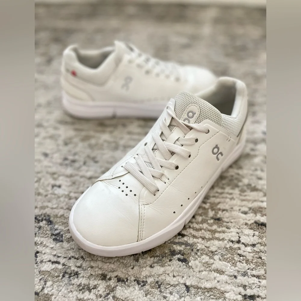 On Cloud The Roger Advantage White Leather Running Athletic Casual Shoes Size 7 - Picture 12 of 15